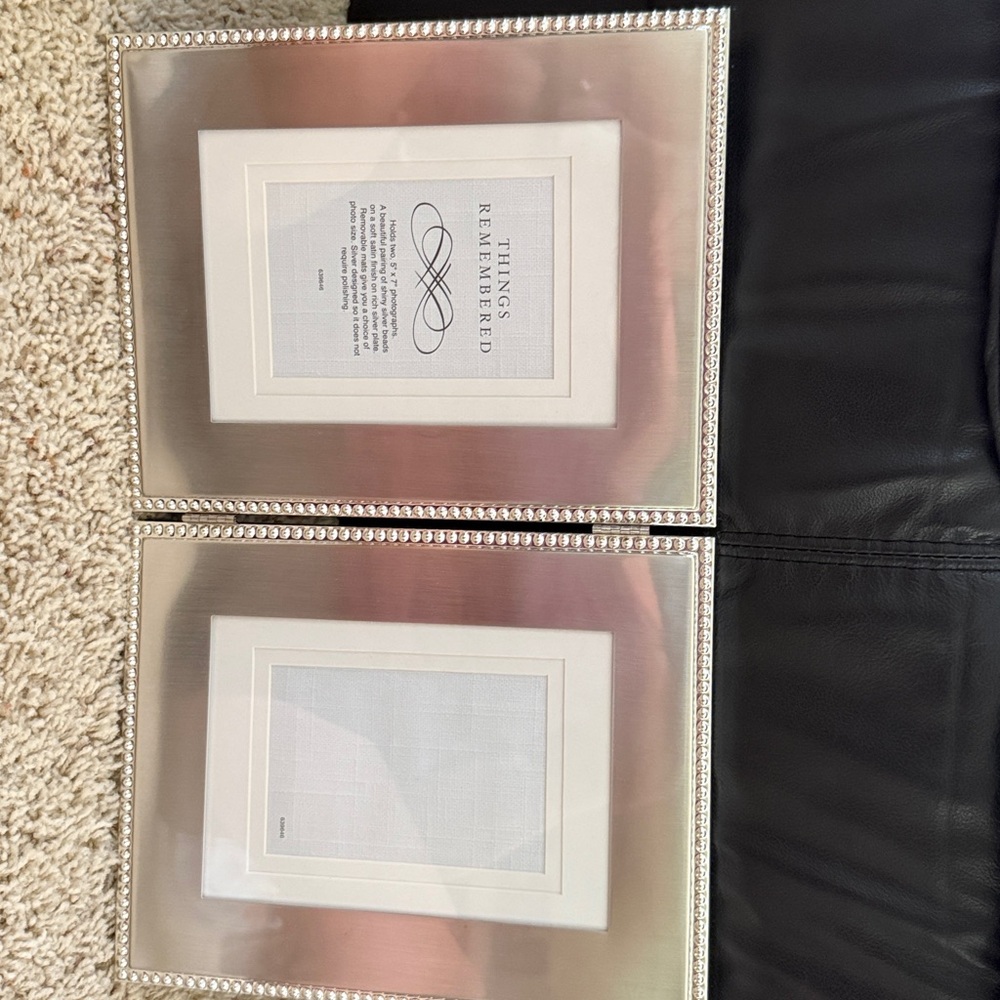 Things Remembered Silver Beaded Picture Frames